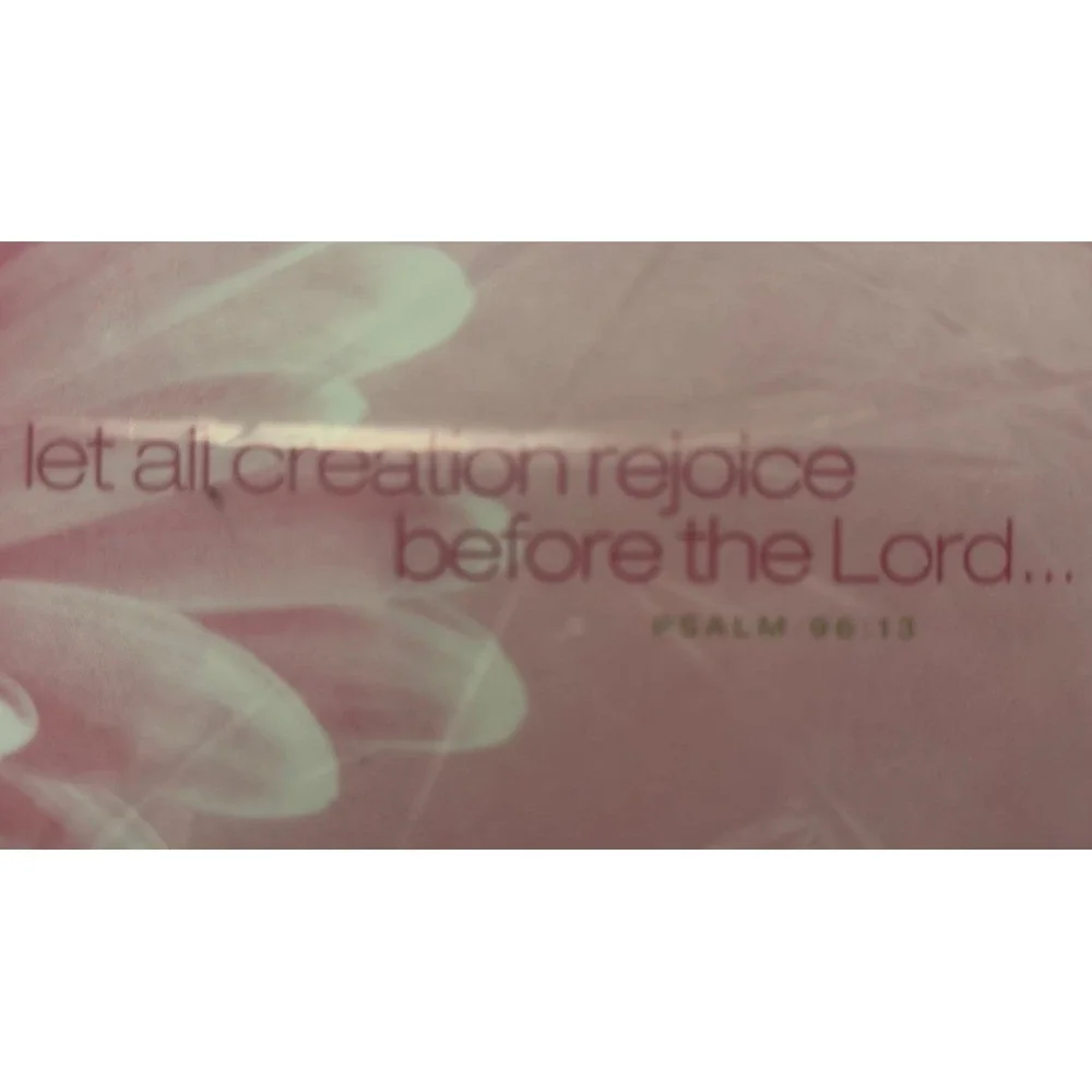 Zondervan Pink Floral Bible Cover Large Psalm 96:13 Canvas Zipper Case NEW